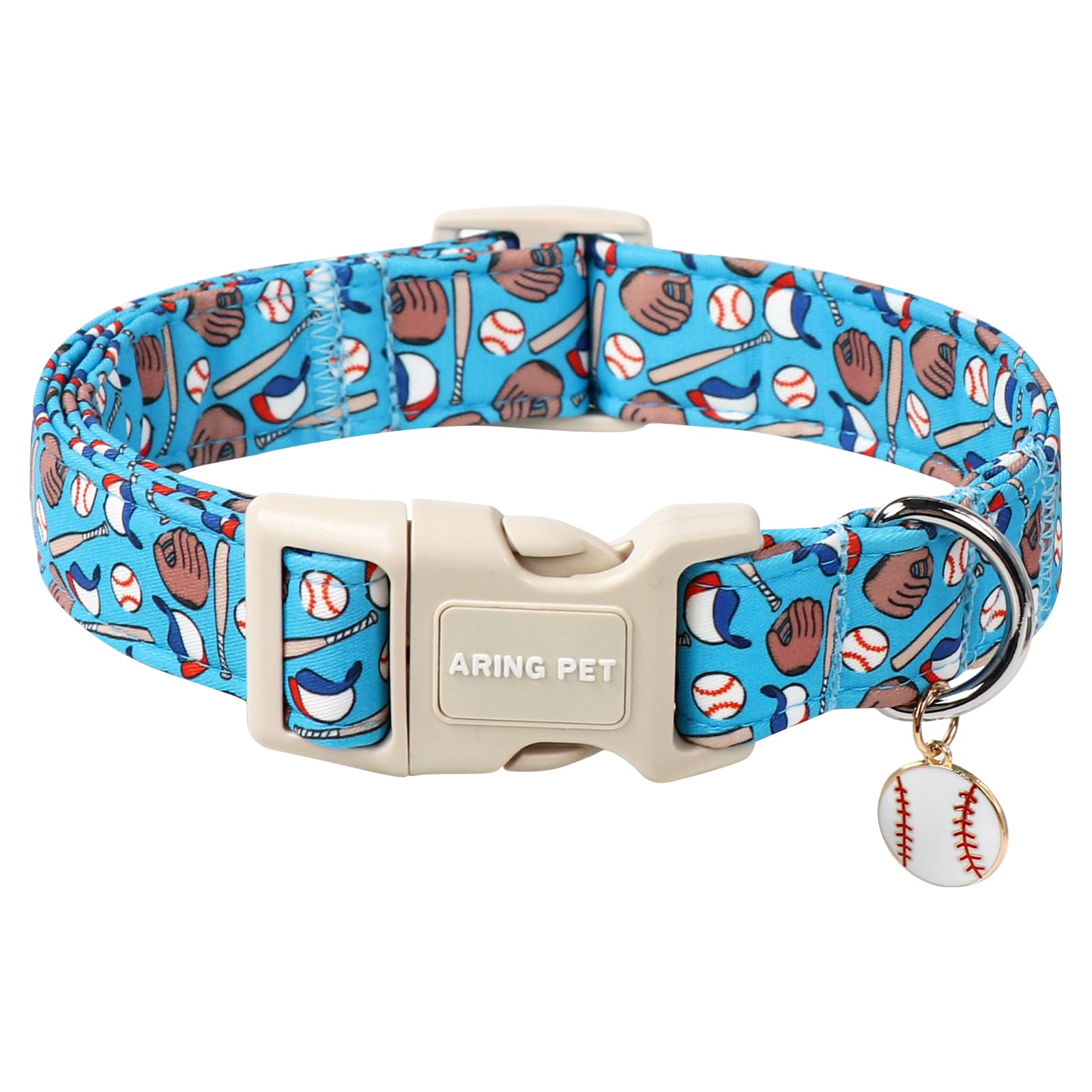 Aring Pet Baseball Dog Collar-Cute Summer Blue Dog Colars
